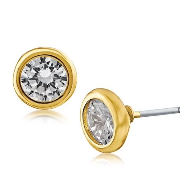 Kenneth Jay Lane -Bezel Set Stud Earrings - Picture 1 of 2